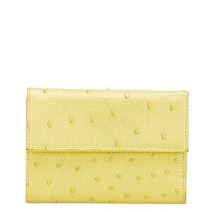 Prada Yellow Ostrich Tri fold Wallet
